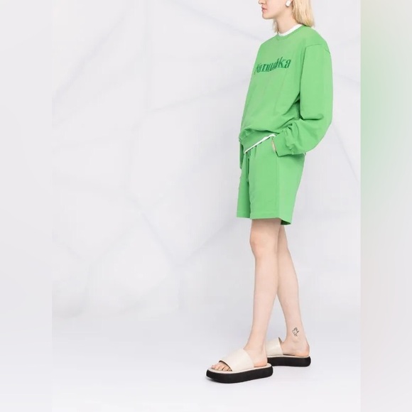 Nanushka Embroidered Green Sweater & Shorts Set | 100% cotton - Picture 11 of 11